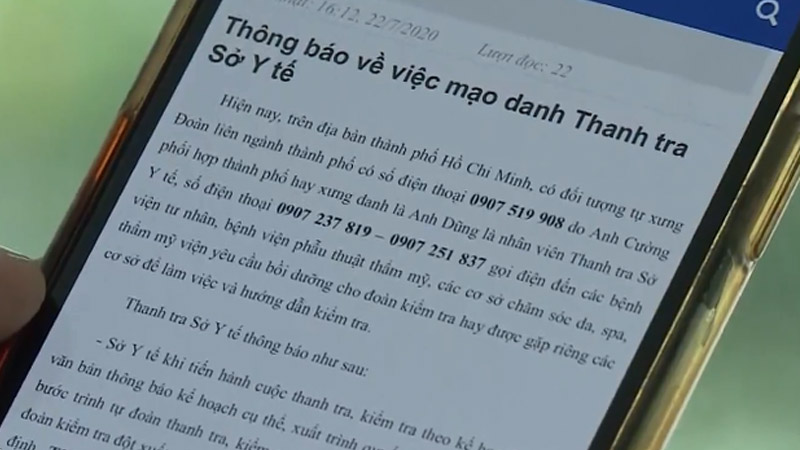 Giả danh cơ quan y tế